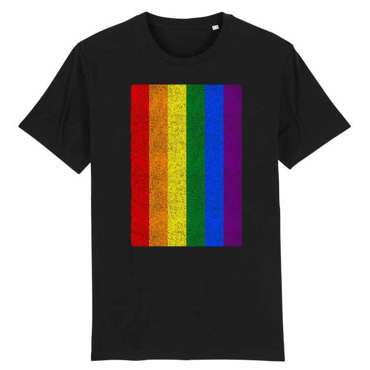 Pride flag shirt black organic