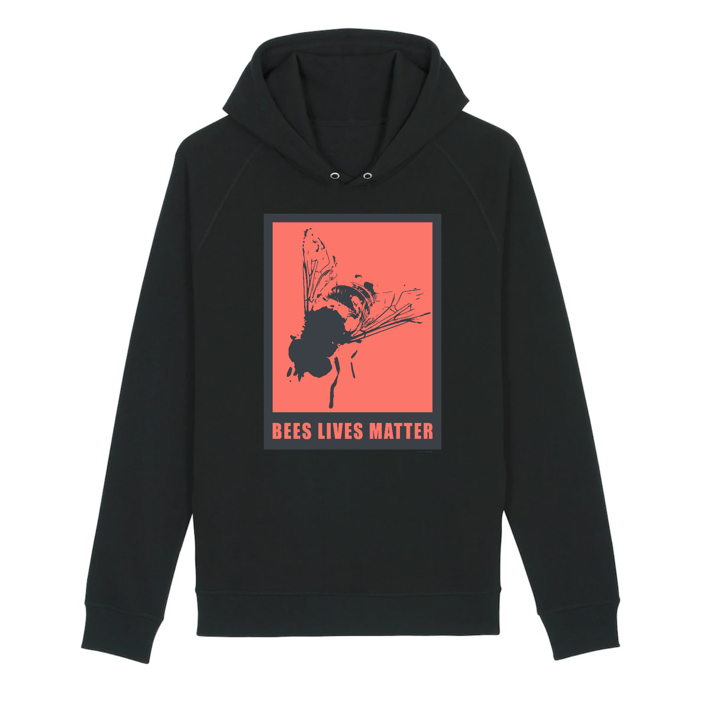 Unisex organic hoodie with bees lives matter print