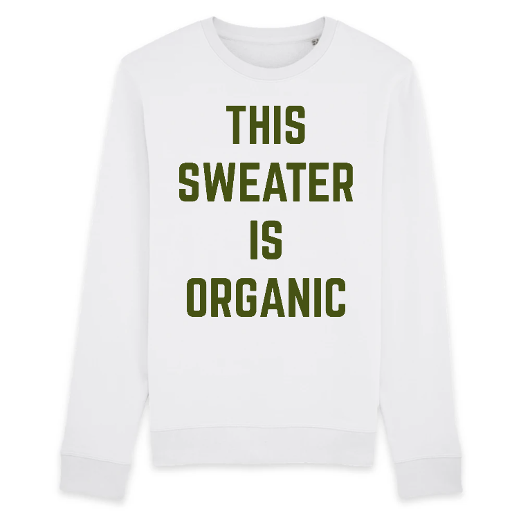 white organic sweatshirt crewneck