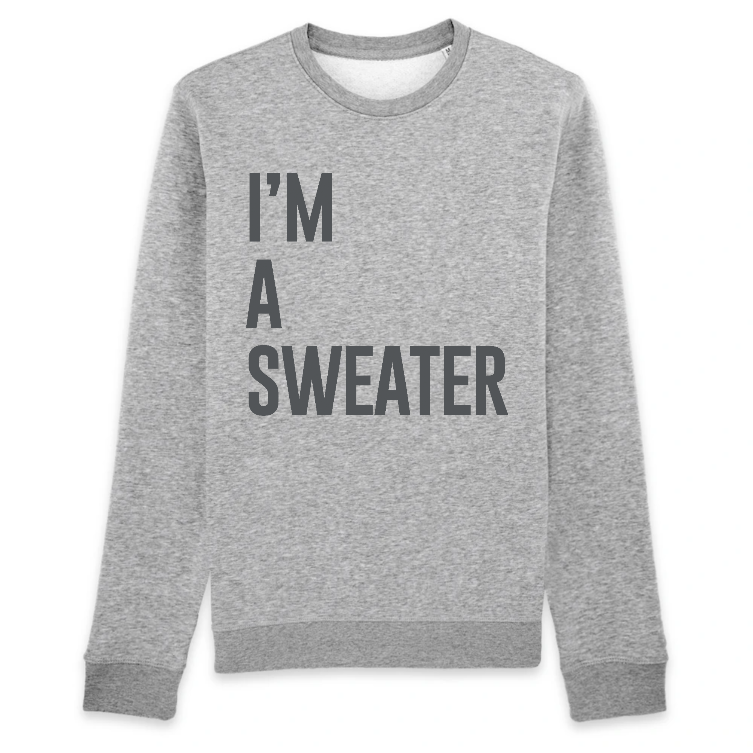 I'm a sweater grey melange organic sweater sweatshirt