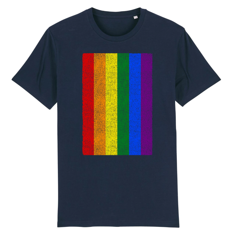 Pride flag shirt organic Navy